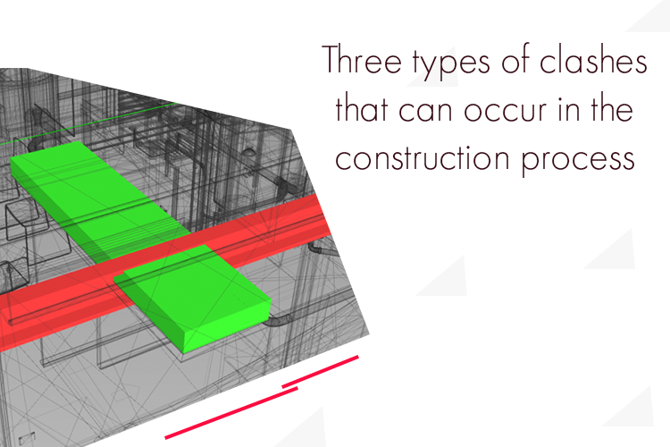 Three types of clashes that can occur in the construction process: