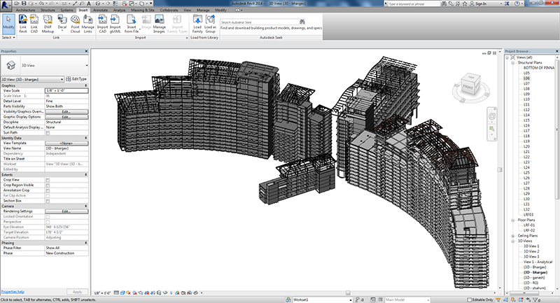 How does Revit assist in collaboration of BIM modelers while creating a model?